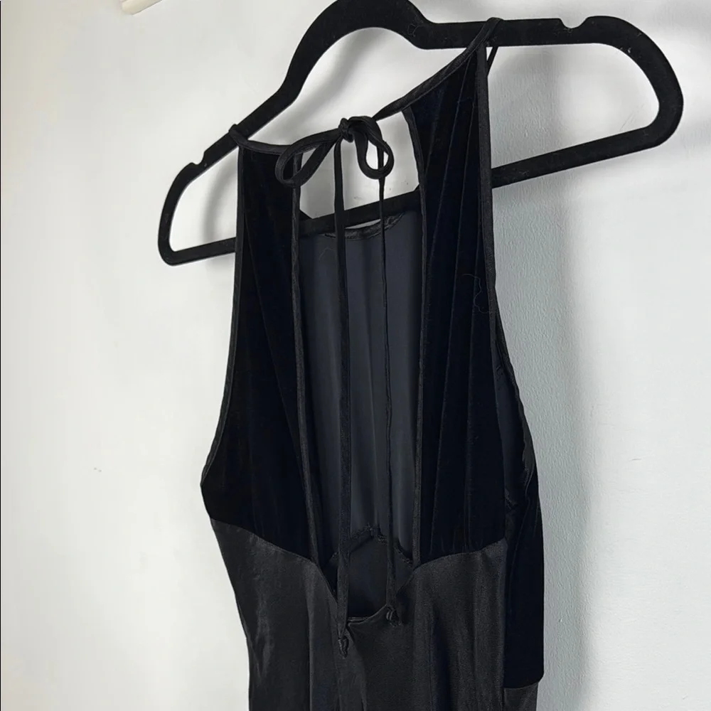 Vintage Y2K Whimsigoth Evening Velvet Square Back Steppin’ Out Made in USA Dress